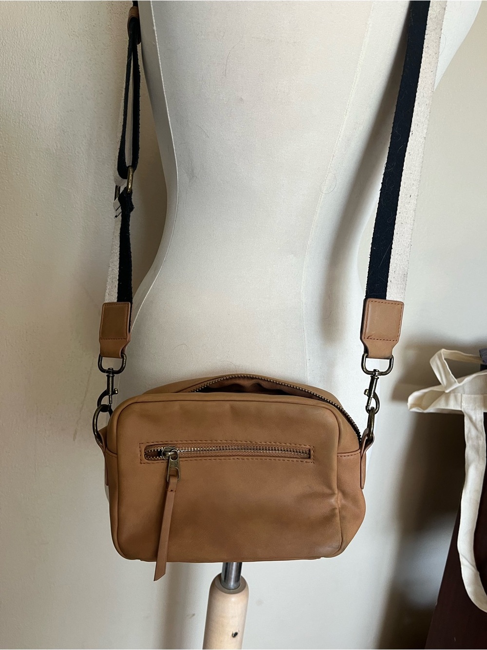 Crossbody Bag in Tan with Adjustable Strap